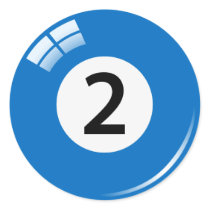 Number two pool ball stickers/labels