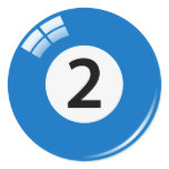 Number two pool ball stickers/labels