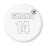 Numberes soccer jerseys and gifts - Ghana 14 Fridge Magnet