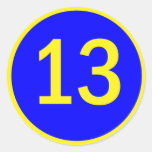 numéro 13 en cercle autocollants