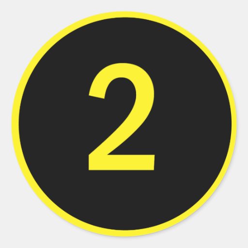 numéro 2 en cercle autocollants