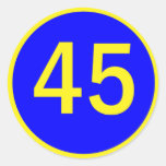 numéro 45 en cercle adhésifs
