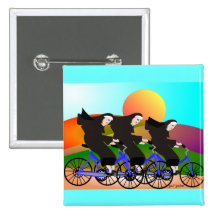 Nuns on Bicycles Art Gifts Buttons