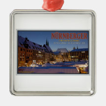 Nürnberg Christkindlesmarkt at Night Christmas Tree Ornaments
