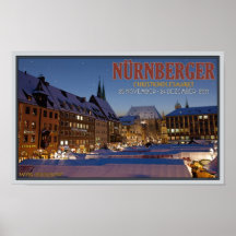 Nürnberg Christkindlesmarkt at Night Print