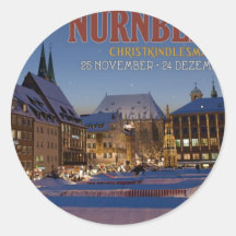 Nürnberg Christkindlesmarkt at Night Sticker