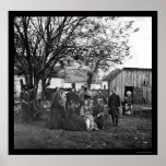 Nurse and Officers of the Sanitary Commission 1864 Print