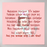Nurse Art Poem (Frameable) "I'm Tired" Posters
