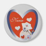 Nurse Bear With Heart T-shirts and Gifts Magnets