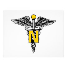 Nurse Caduceus Personalized Invitations