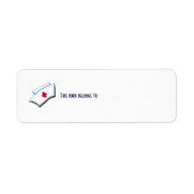 Nurse Cap with Red Cross/This book belongs to: Return Address Label