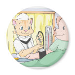 Nurse-cat Checking the Blood Pressure of Pig magnets