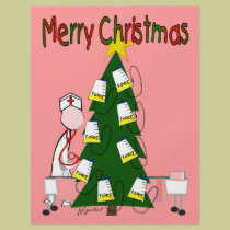 Nurse Christmas Design "Merry Christmas" flyers