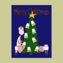 Nurse Christmas Design "Merry Christmas" postcards