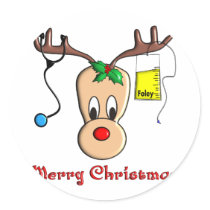 Nurse Christmas Reindeer Gifts Stickers