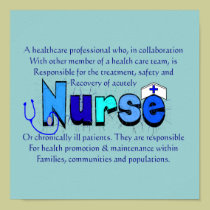 "Nurse" Definition Art--Ready for Framing posters