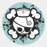 Nurse Dolly Splat Round Stickers