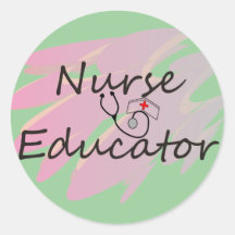 Nurse Educator Abstract Design Round Sticker
