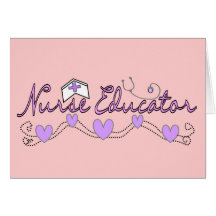 Nurse Educator Pink Hearts Design Card