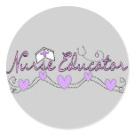 Nurse Educator Pink Hearts Design Round Stickers