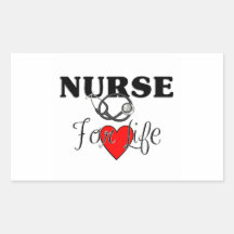 Nurse For Life Rectangular Stickers