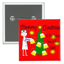 Nurse Funny and Twisted Christmas Humour Button