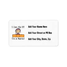 Nurse I Can Fix It T-shirts and Gifts Custom Address Label
