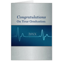 Nurse Medical or Doctor Graduation Custom Dated Greeting Cards