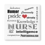 Nurse Pride Attributes-Black on White/with heart Magnets