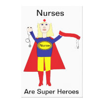 Nurse Super Hero (Blonde) Stretched Canvas Print
