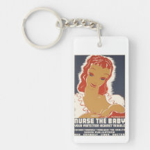 Nurse The Baby Rectangular Acrylic Key Chains