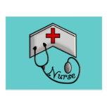 Nurse with EMBOSSED CAP & STETHOSCOPE Post Cards