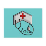 Nurse with EMBOSSED CAP & STETHOSCOPE postcards