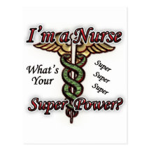 Nurse With Super Power Post Cards