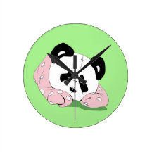 Nursery Panda Baby Wall Clock
