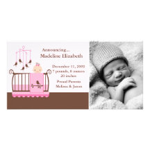Nursery Themed Birth Announcements Personalized Photo Card