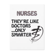 NURSES  ARE SMARTER THAN DOCTORS POST CARD
