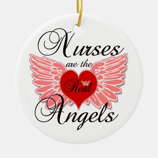 Nurses Are The Real Angles Christmas Ornaments