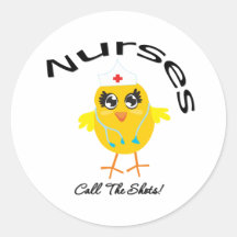 Nurses Call The Shots Round Stickers