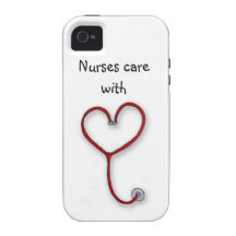 Nurses care with Heart - Nurses Gift - Personalize Case-Mate iPhone 4 Covers