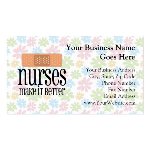 Nurses Make it Better, Bandage Business Card Templates