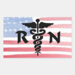 Nurses RN Medical Symbol Rectangular Stickers