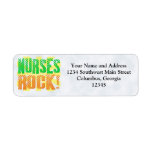 Nurses Rock, Orange and Green Fun Return Address Labels