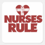 Nurses Rule Square Stickers