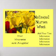 Nurses Week posters Our Nurses are Angels Tulips