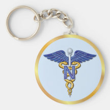 Nursing Caduceus Keychain