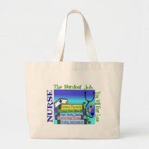 Nursing "Hardest Job You'll Ever Love" Gifts Tote Bags