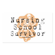 Nursing School Survivor Rectangle Stickers