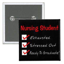 Nursing Student "Check Mark" T-Shirts & Gifts Pinback Button
