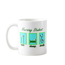 nursing student eat sleep study coffee mugs